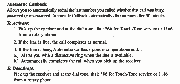 auto call back